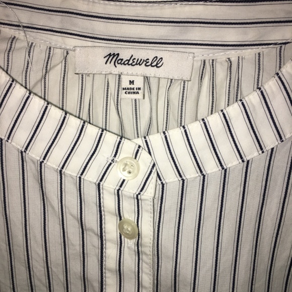 Madewell button up  embroidered 3/4 sleeve  top - Picture 3 of 5